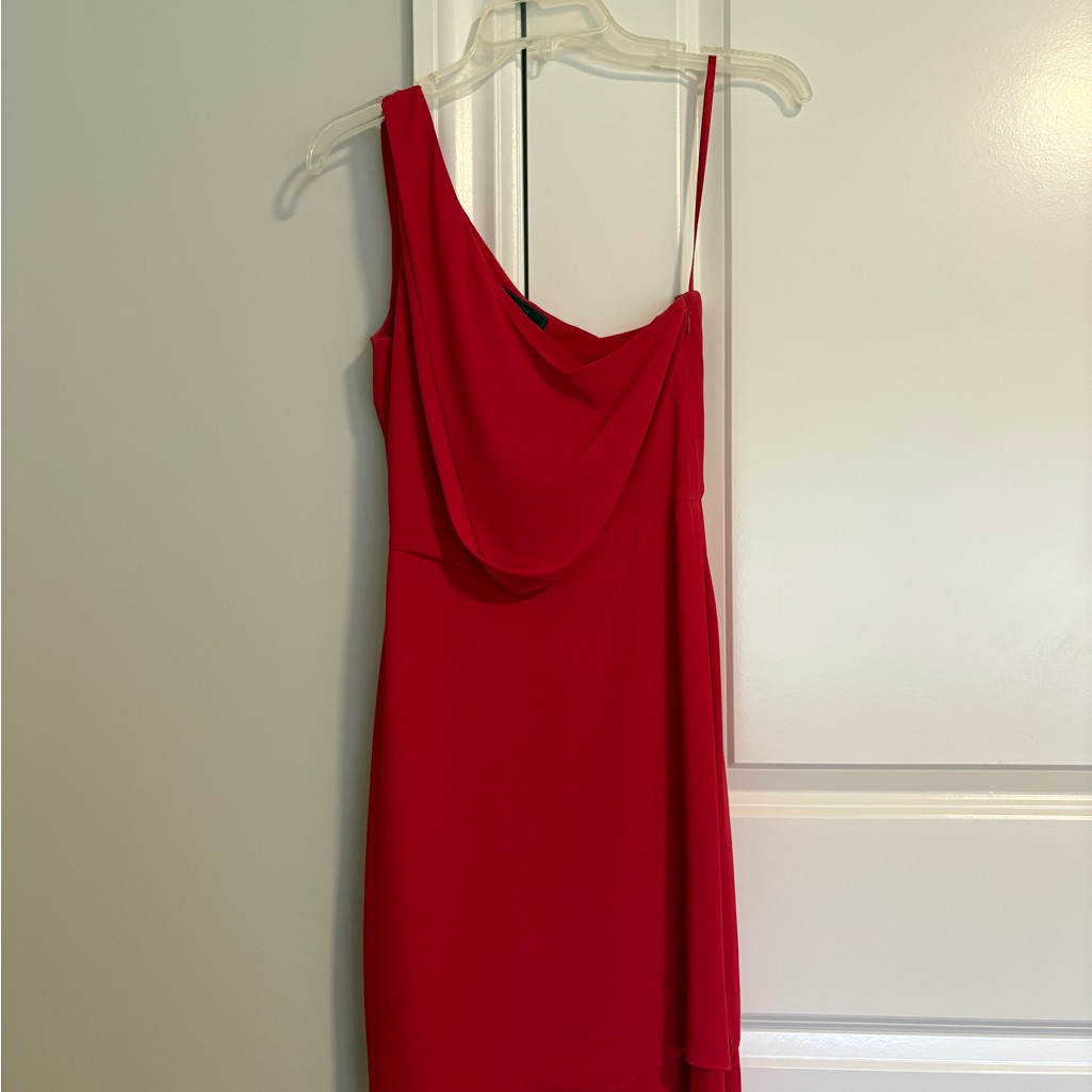 Bcbgmaxazria Vibrant Red One-Shoulder Dress